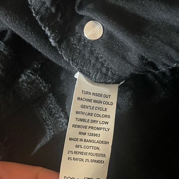 Indigo Rein Black High Rise Slim Jeans 15W31 L31 Raw Hem Stretch Tapered Women's - Picture 5 of 6